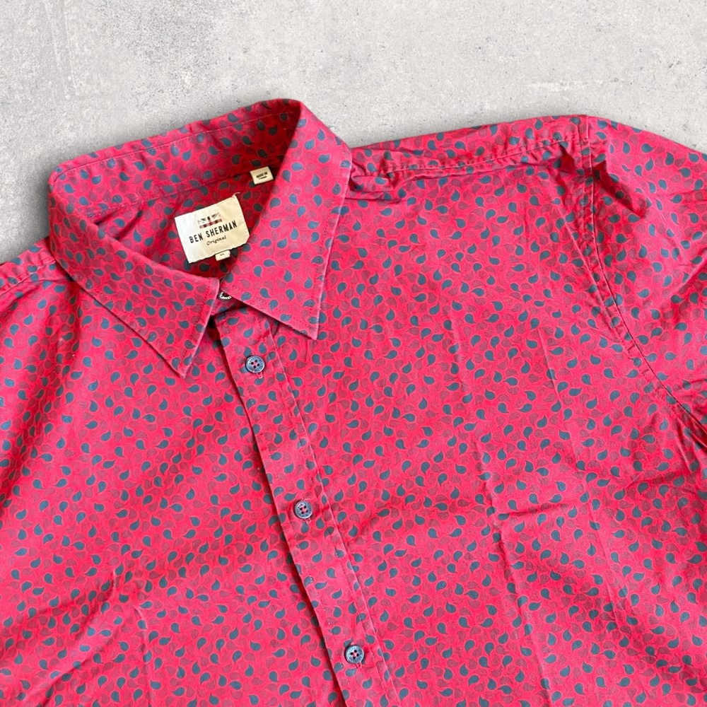 COPY - Ben Sherman Mens Red Short sleeve dress shirt size XL